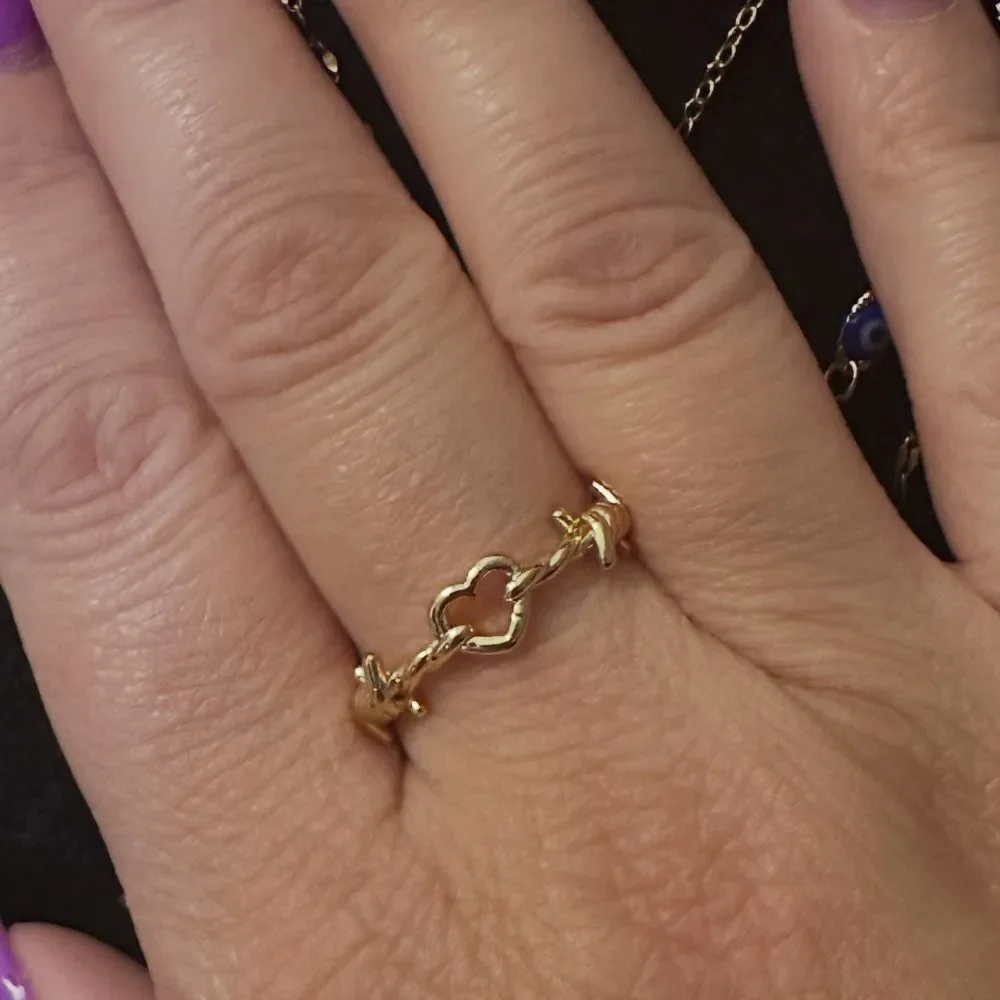 Gold plated Heart Ring. Size 7.